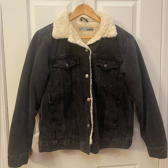 Lined Black Jean Jacket - Picture 1 of 4